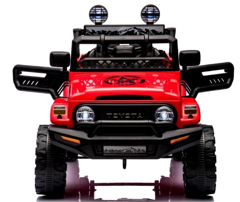 Autko na akumulator Toyota FJ Cruiser CZERWONY, 4x4, Fotelik z ekoskóry, pilot, koła EVA