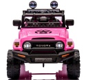 Autko na akumulator Toyota FJ Cruiser RÓŻOWY, 4x4, Fotelik z ekoskóry, pilot, koła EVA