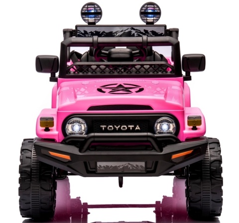 Autko na akumulator Toyota FJ Cruiser RÓŻOWY, 4x4, Fotelik z ekoskóry, pilot, koła EVA
