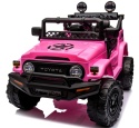 Autko na akumulator Toyota FJ Cruiser RÓŻOWY, 4x4, Fotelik z ekoskóry, pilot, koła EVA