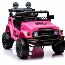 Autko na akumulator Toyota FJ Cruiser RÓŻOWY, 4x4, Fotelik z ekoskóry, pilot, koła EVA