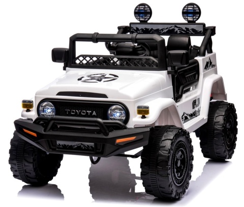 Autko na akumulator Toyota FJ Cruiser BIAŁY, 4x4, Fotelik z ekoskóry, pilot, koła EVA