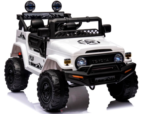 Autko na akumulator Toyota FJ Cruiser BIAŁY, 4x4, Fotelik z ekoskóry, pilot, koła EVA