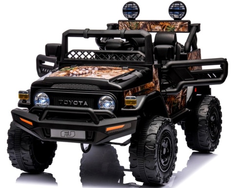 Autko na akumulator Toyota FJ Cruiser CZARNY, 4x4, Fotelik z ekoskóry, pilot, koła EVA