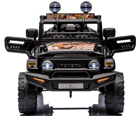 Autko na akumulator Toyota FJ Cruiser CZARNY, 4x4, Fotelik z ekoskóry, pilot, koła EVA
