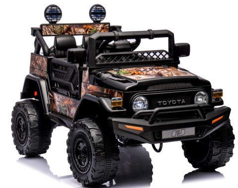 Autko na akumulator Toyota FJ Cruiser CZARNY, 4x4, Fotelik z ekoskóry, pilot, koła EVA
