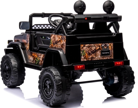 Autko na akumulator Toyota FJ Cruiser CZARNY, 4x4, Fotelik z ekoskóry, pilot, koła EVA