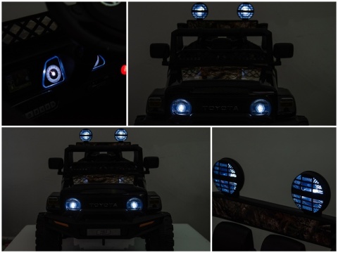 Autko na akumulator Toyota FJ Cruiser CZARNY, 4x4, Fotelik z ekoskóry, pilot, koła EVA