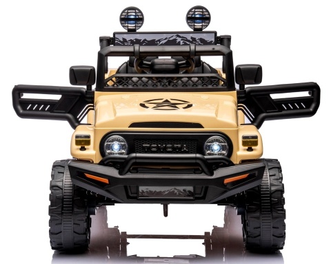 Autko na akumulator Toyota FJ Cruiser BEŻOWY, 4x4, Fotelik z ekoskóry, pilot, koła EVA