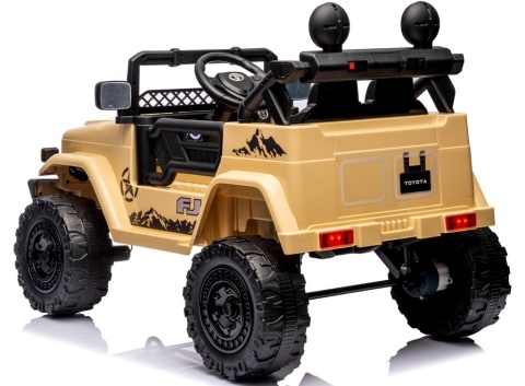 Autko na akumulator Toyota FJ Cruiser BEŻOWY, 4x4, Fotelik z ekoskóry, pilot, koła EVA