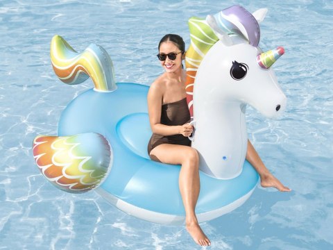 Bestway Dmuchany materac do pływania z uchwytami JEDNOROŻEC 224x164cm 41113