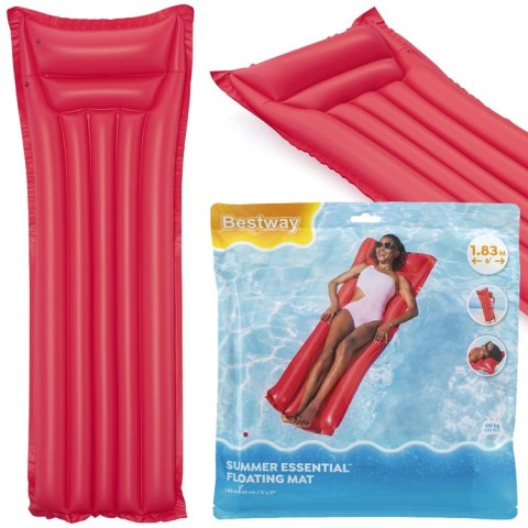 Bestway Materac plażowy dmuchany - jednoosobowy CZERWONY 183x69cm 44007