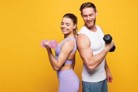 Hantle sześciokątne zestaw 2x2 kg ciężarki do ćwiczeń obciążniki fitness różowe ModernHome