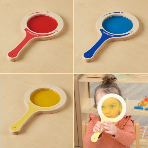 MASTERKIDZ 5 Drewnianych Paletek Lupy z Kolorowymi Soczewkami