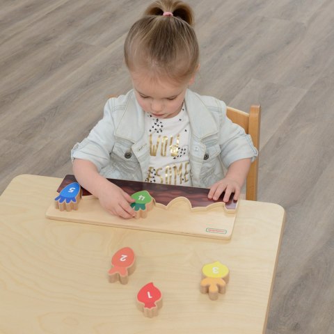 MASTERKIDZ Drewniana Grządka Edukacyjna Liczby, Kolory i Warzywa