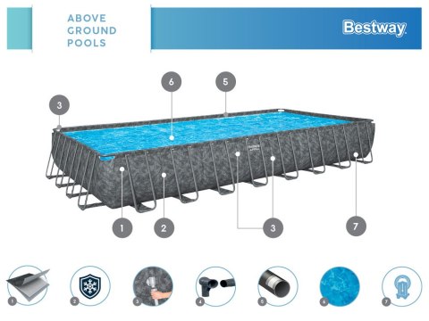 Bestway Basen stelażowy CAŁOROCZNY 956x488x132cm 7w1 561KJ