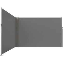 Markiza narożna boczna tarasowa LUARO parawan zwijany 181 x 620 cm szary