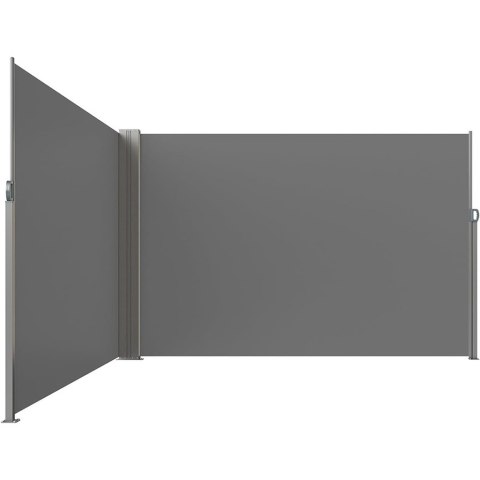 Markiza narożna boczna tarasowa LUARO parawan zwijany 181 x 620 cm szary