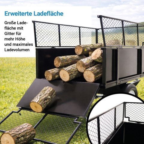 Przyczepka-wywrotka do traktorka ogrodowego/quada 300 kg ogrodowa 114×76 cm