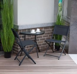 Stolik półokrągły szklany kawowy na balkon taras patio MultiGarden