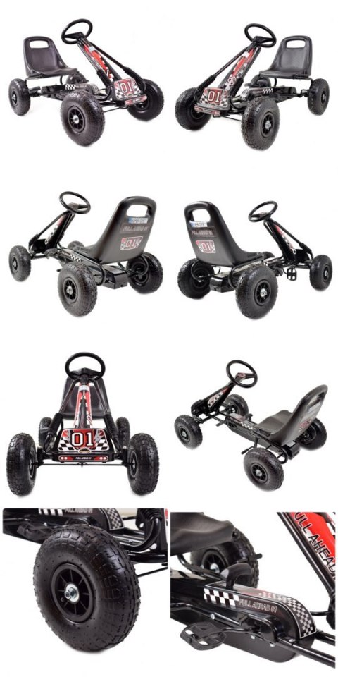 Wielki Gokart A-15 Pompowane koła HIT CZARNY/A-15