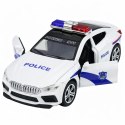 Auto Policyjne Radiowóz Otwierane Drzwi Napęd Światła Dźwięki Biały