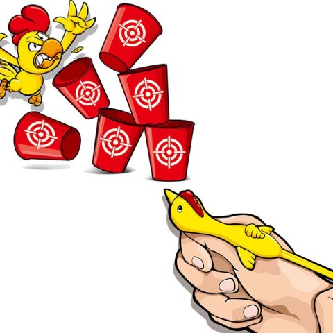 Gra Zręcznościowa Rodzinna Wściekłe Kurczaki Kubeczki 12 Sztuk