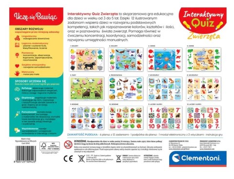 Gra edukacyjna Interaktywny Quiz Zwierzęta Język Polski Clementoni 50942