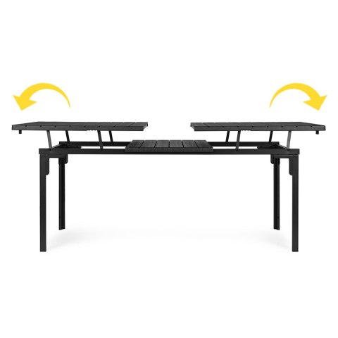 Stół ogrodowy rozkładany 180-240 cm do 12 os. stal HDPE szary MultiGarden