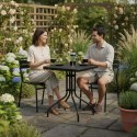 Stolik ogrodowy kwadratowy 60 cm szkło hartowane stół na ogród taras balkon czarny MultiGarden