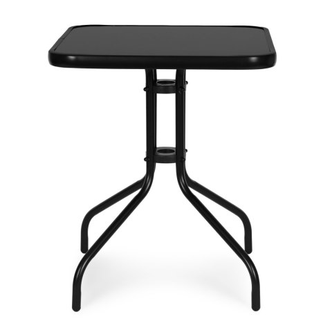 Stolik ogrodowy kwadratowy 60 cm szkło hartowane stół na ogród taras balkon czarny MultiGarden