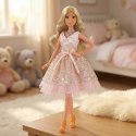 WOOPIE ROYAL Lalka Lily 30 cm Długie Blond Włosy Różowa Suknia Biżuteria