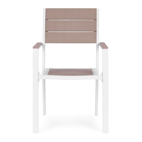 Zestaw 2 krzeseł ogrodowych na taras balkon stal HDPE - białe MultiGarden