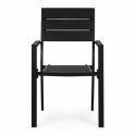 Zestaw 2 krzeseł ogrodowych na taras balkon stal HDPE - czarne MultiGarden