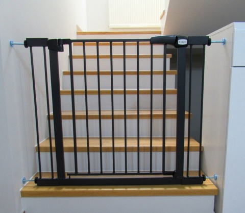 BRAMKA ZABEZPIECZAJĄCA S2 CZARNA na schody, drzwi 79-105 cm rozporowa ochronna