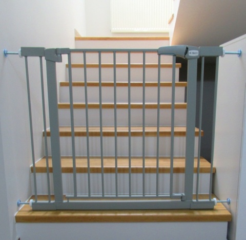 BRAMKA ZABEZPIECZAJĄCA S2 SZARA na schody, drzwi 79-105 cm rozporowa ochronna