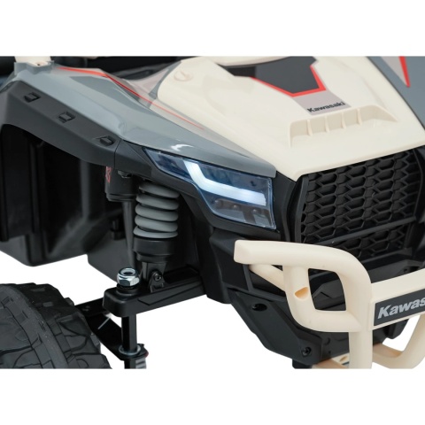 Kawasaki Teryx BEŻOWY Buggy Auto na akumulator 4x4 Koła EVA, Skóra, Pilot RC
