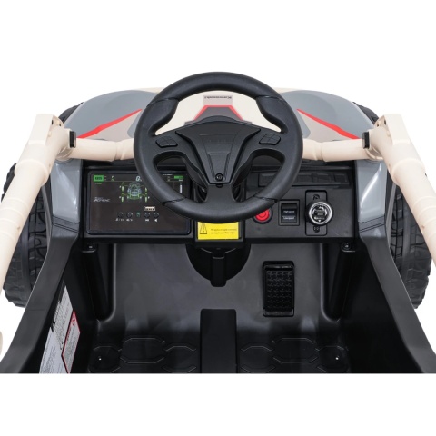 Kawasaki Teryx BEŻOWY Buggy Auto na akumulator 4x4 Koła EVA, Skóra, Pilot RC