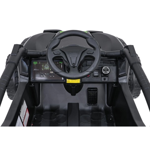 Kawasaki Teryx CZARNY Buggy Auto na akumulator 4x4 Koła EVA, Skóra, Pilot RC