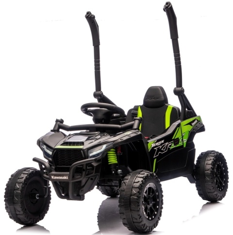Kawasaki Teryx CZARNY Buggy Auto na akumulator 4x4 Koła EVA, Skóra, Pilot RC