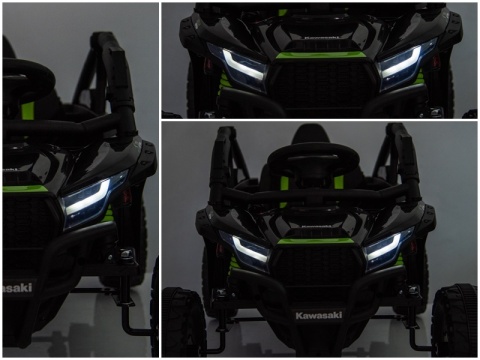 Kawasaki Teryx CZARNY Buggy Auto na akumulator 4x4 Koła EVA, Skóra, Pilot RC