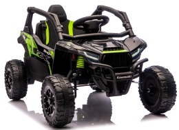 Kawasaki Teryx CZARNY Buggy Auto na akumulator 4x4 Koła EVA, Skóra, Pilot RC