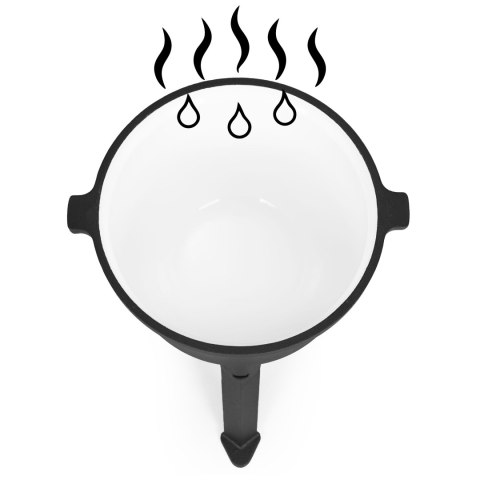 Kociołek żeliwny emaliowany 5L stojący garnek myśliwski ognisko grill MultiGarden