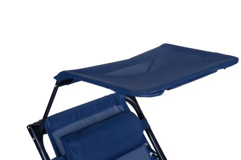 Leżak ogrodowy plażowy regulacja oparcia ruchomy daszek MultiGarden - niebieski