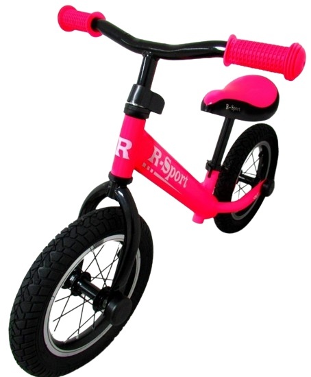 Rowerek biegowy R2 RÓŻOWY Pompowane koła