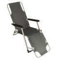 Leżak ogrodowy LUARO fotel składany turystyczny z poduszką szary