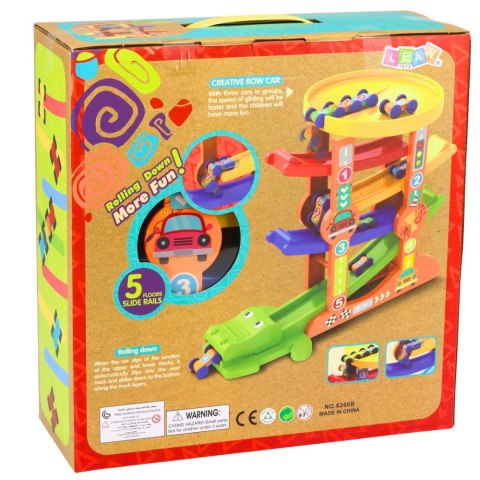 Tor Zjeżdżalnia Równoważnia Dla Autek Krokodyl 5 Poziomów