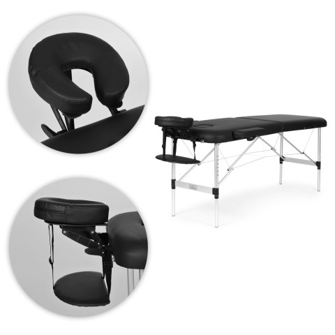 Aluminiowy stół do masażu i rehabilitacji 2-segmentowy składany w walizkę + torba ModernHome