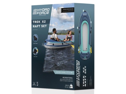 Bestway Dmuchany ponton TREK X2 do 250kg 232x118cm + wiosła i pompka 61153