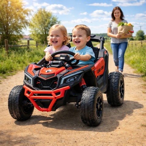 Can Am Maverick CZERWONY 4x4 4x200 WAT Auto na akumulator EVA SKÓRA Pilot Aku LI-ON